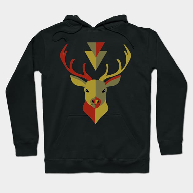 Geometric Deer Winter Holiday Hoodie by jrepkin